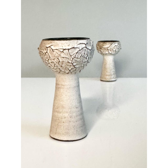 Studio Ceramic Candleholders with Textured Relief Surface by Heiner-Hans Körting, Germany, 1960s, Set of 2 For Sale - Image 10 of 13