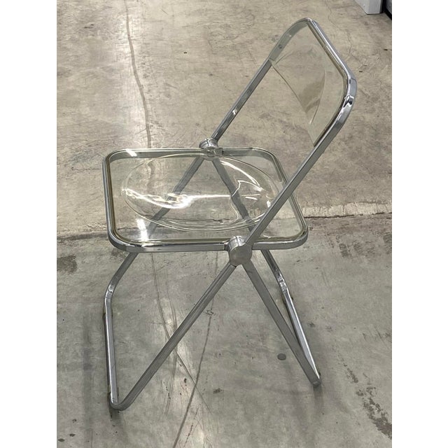 1970s Giancarlo Piretti Lucite Folding "Plia" Chairs for Castelli, Italian 1970s - Set of 4 For Sale - Image 5 of 7
