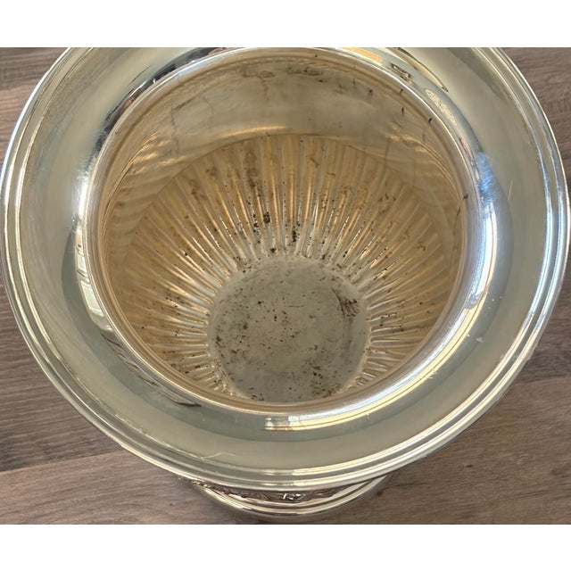 Vintage French Fleuron Christofle Silver Plate Champagne Bucket Wine Cooler For Sale In Phoenix - Image 6 of 9