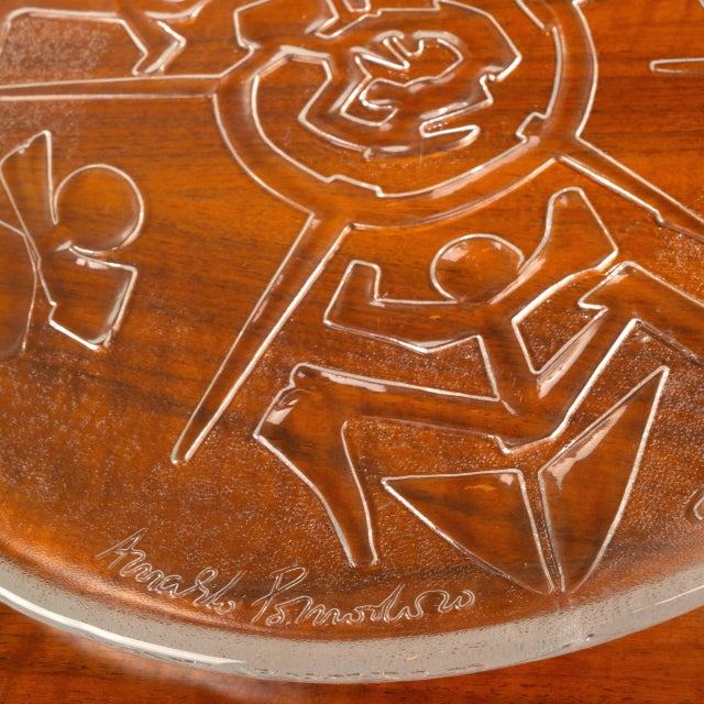 Brutalist Sculptural Glass Plate by Arnaldo Pomodoro for Edizioni Ars D Milano, 1980s For Sale - Image 3 of 9