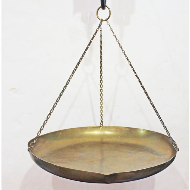 Victorian Late 19th-Early 20th Century American Brass and Iron Spring Balance Scale For Sale - Image 3 of 9