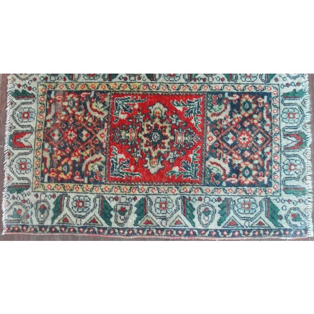 19th Century Antique Turkish Yastik Rug-20" X 31" For Sale - Image 4 of 13