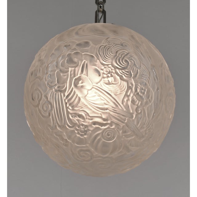 Hettier & Vincent Large French Art Deco Pendant Light 1930s For Sale - Image 6 of 16