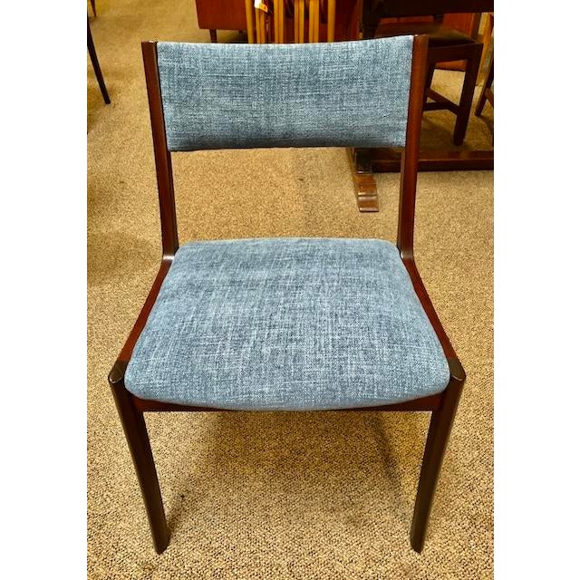Wood Set of Six Danish Modern Mahogany Framed Dining Chairs by Andels-Möbel-Magasinet, Denmark c.1960 For Sale - Image 7 of 7