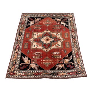 Antique Chelaberd Eagle Kazak Hand-Knotted Wool Rug - 6'2" X 5'6" For Sale