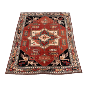 Antique Chelaberd Eagle Kazak Hand-Knotted Wool Rug - 6'2" X 5'6"