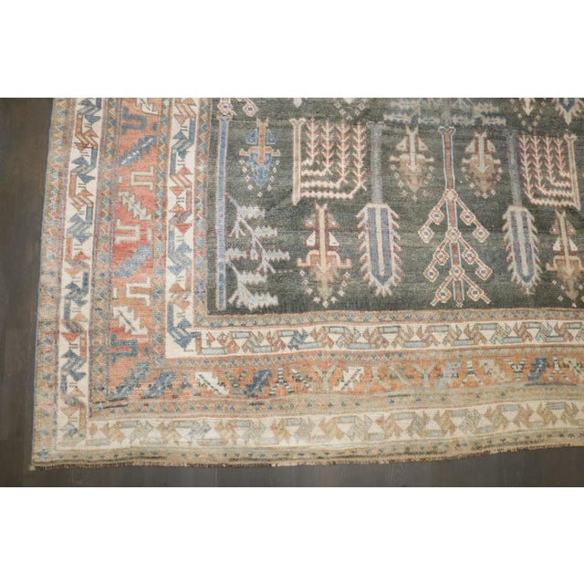 Gray Early 20th Century Kurd Bakhtiari Willow Tree Design Gallery Size Rug - 6'11" x 12'7" For Sale - Image 8 of 9