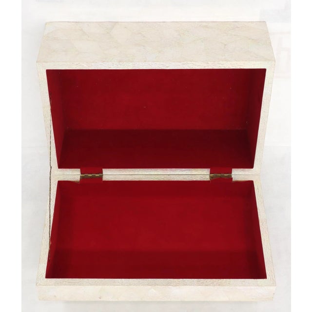 Mid 20th Century Large Dome Shape Mother of Pearl Decorated Jewelry Box or Small Truck For Sale - Image 10 of 12