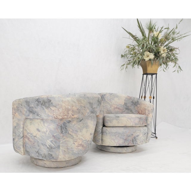 Pair Mid-Century Modern Milo Baughman Thayer Cogging Swivel Barrel Lounge Chairs For Sale - Image 13 of 18