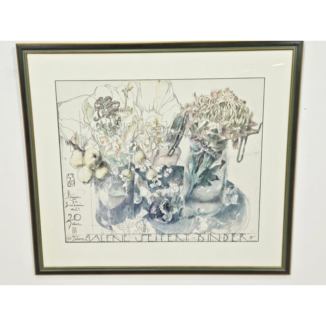 Horst Janssen, Print Flowers for the Binder Because\., 1980, Lithograph For Sale - Image 14 of 17