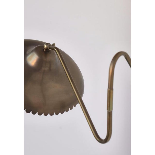 Metal Adjustable Brass Swing Lamp attributed to Bent Karlby for Lyfa, Denmark, 1940s For Sale - Image 7 of 16