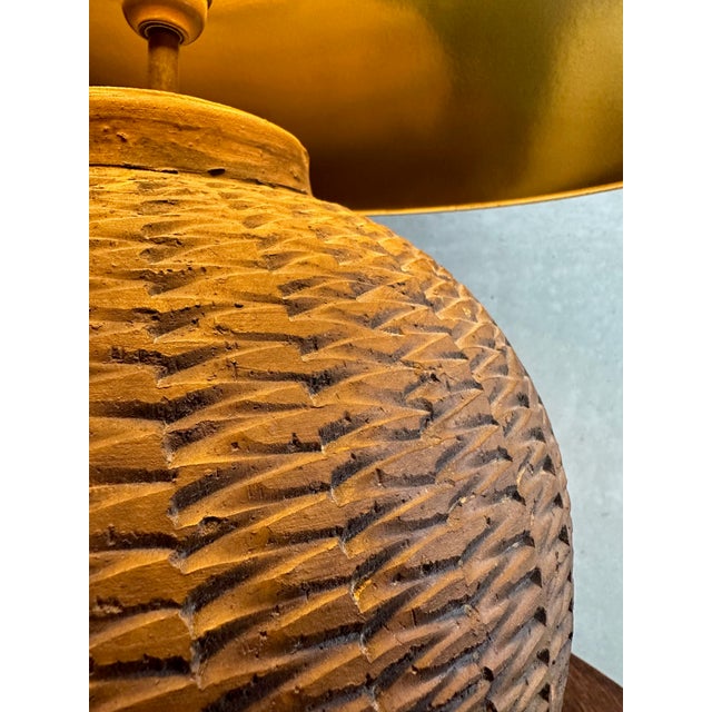 Brown Wabi Sabi Table Lamp in Terracotta, 1980s For Sale - Image 8 of 12
