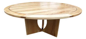 Modern Dining Tbl. In Olive Ash W/H Walnut Embellishments by RichardGentryDesigns