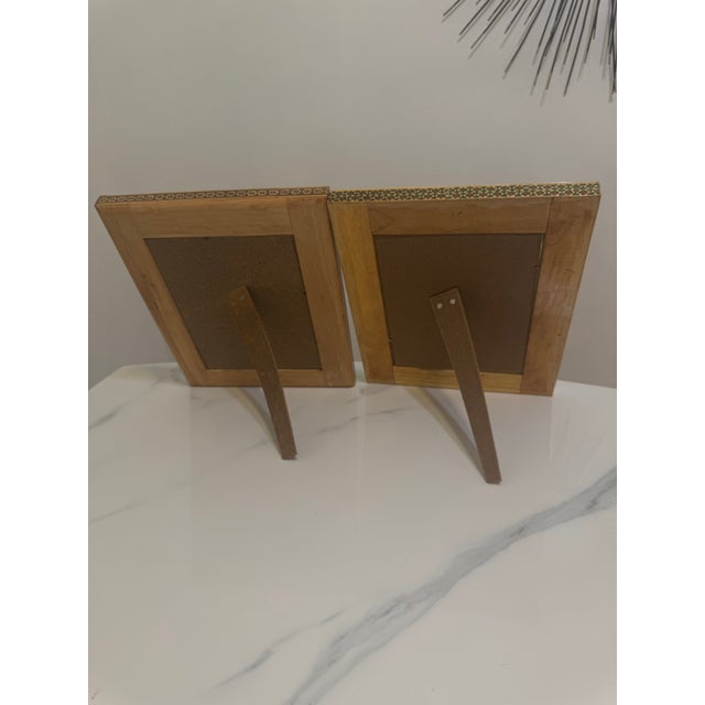 Vintage Pair of Hand Crafted Middle Eastern Miniature Khatamkari / Khatam Picture Frame For Sale - Image 12 of 12