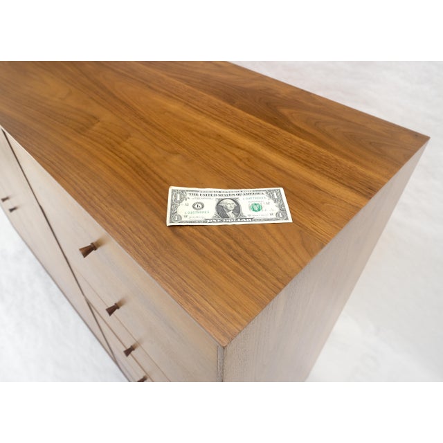 Solid Walnut Chiffonier 5 Drawers Dresser Two Doors Compartment Mid Century MINT For Sale - Image 14 of 18