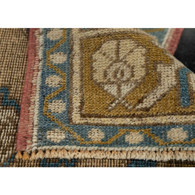 Textile Turkish Mini Rug Oriental Hand Knotted Vintage Rug 1'9" x 3'1" #21139 For Sale - Image 7 of 8