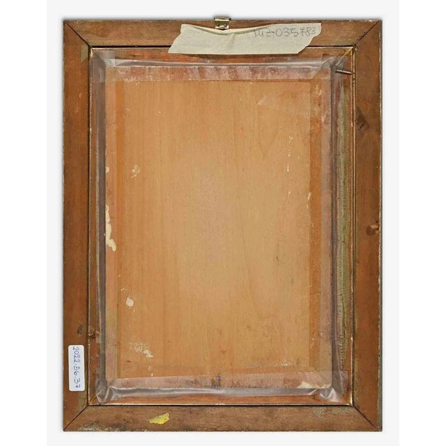 The hunter is a modern artwork realized by a european artist in 1952. Mixed colored oil on plywood. Includes frame:34.5 x...