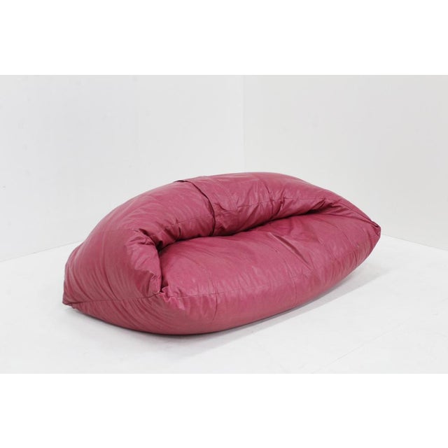 Vintage Croissant Sofa in Pink Leather by Raphael Raffel, 1970 For Sale - Image 9 of 10