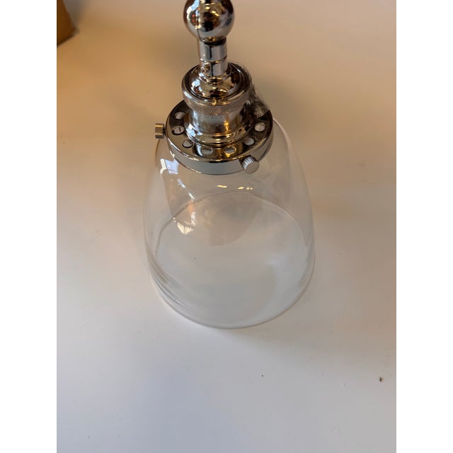 Industrial Restoration Hardware 20th C. Factory Filament Clear Glass Cloche Sconce For Sale - Image 3 of 15