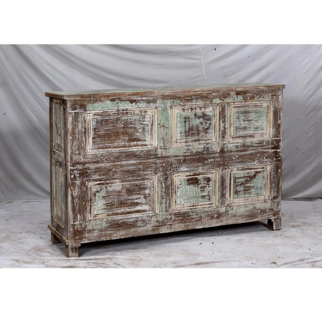 Brown Sideboard Made From Antique Indian Teakwood Architectural Elements For Sale - Image 8 of 8