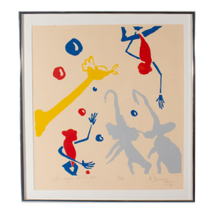 1975 “The Joy of the Circus” Abstract Serigraph Print by A. Denny