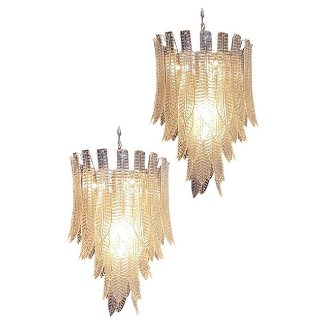 Large Italian Murano Glass Chandeliers, 1990s, Set of 2 For Sale - Image 17 of 17