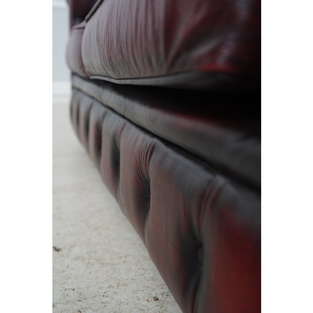 Chesterfield Tufted Leather English Loveseat For Sale - Image 12 of 18