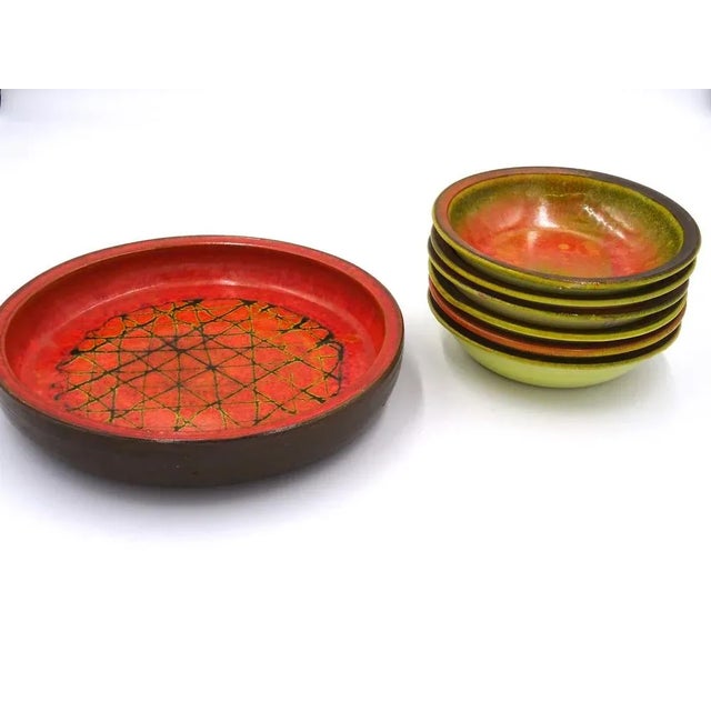 Glazed Ceramic Bowls by Alessio Tasca, 1970s, Set of 7 For Sale - Image 4 of 14