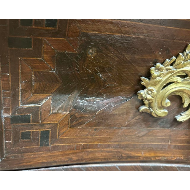 French 18th Century French Louis XV Marble Top Commode en Tombeau Chest of Drawers For Sale - Image 3 of 8