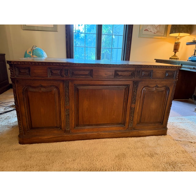 Beautiful, matching 3-piece Mid-Century executive office suite from the legendary Romweber Nordic Viking Oak Collection...