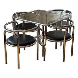 Vintage Gae Aulenti Locus Solus Dining Chairs and Table For Sale