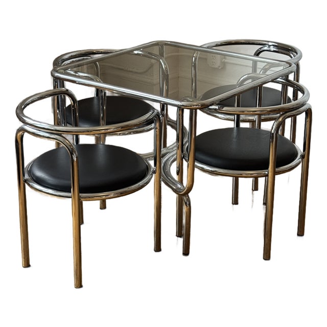 Vintage Gae Aulenti Locus Solus Dining Chairs and Table For Sale