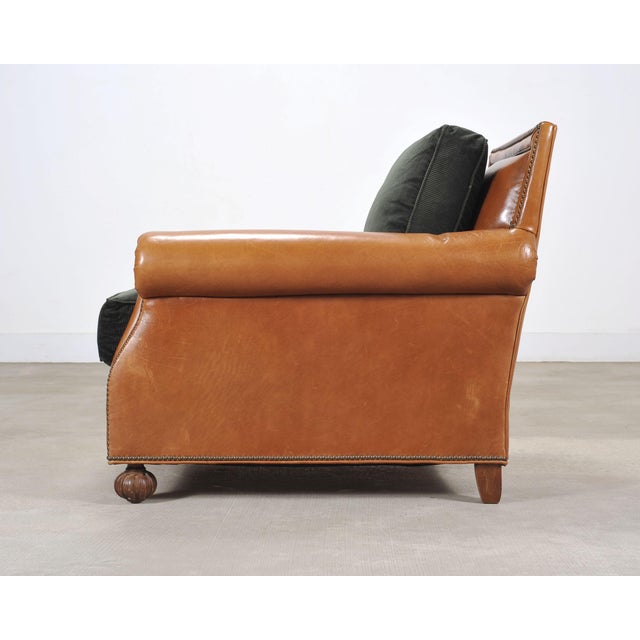Ralph Lauren Italian Aran Isles Leather Mahogany Club Chair For Sale - Image 9 of 18