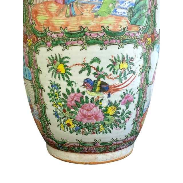 Chinese Export Porcelain Rose Medallion Vase, 23in, Canton, Ca. 1860 For Sale - Image 6 of 12