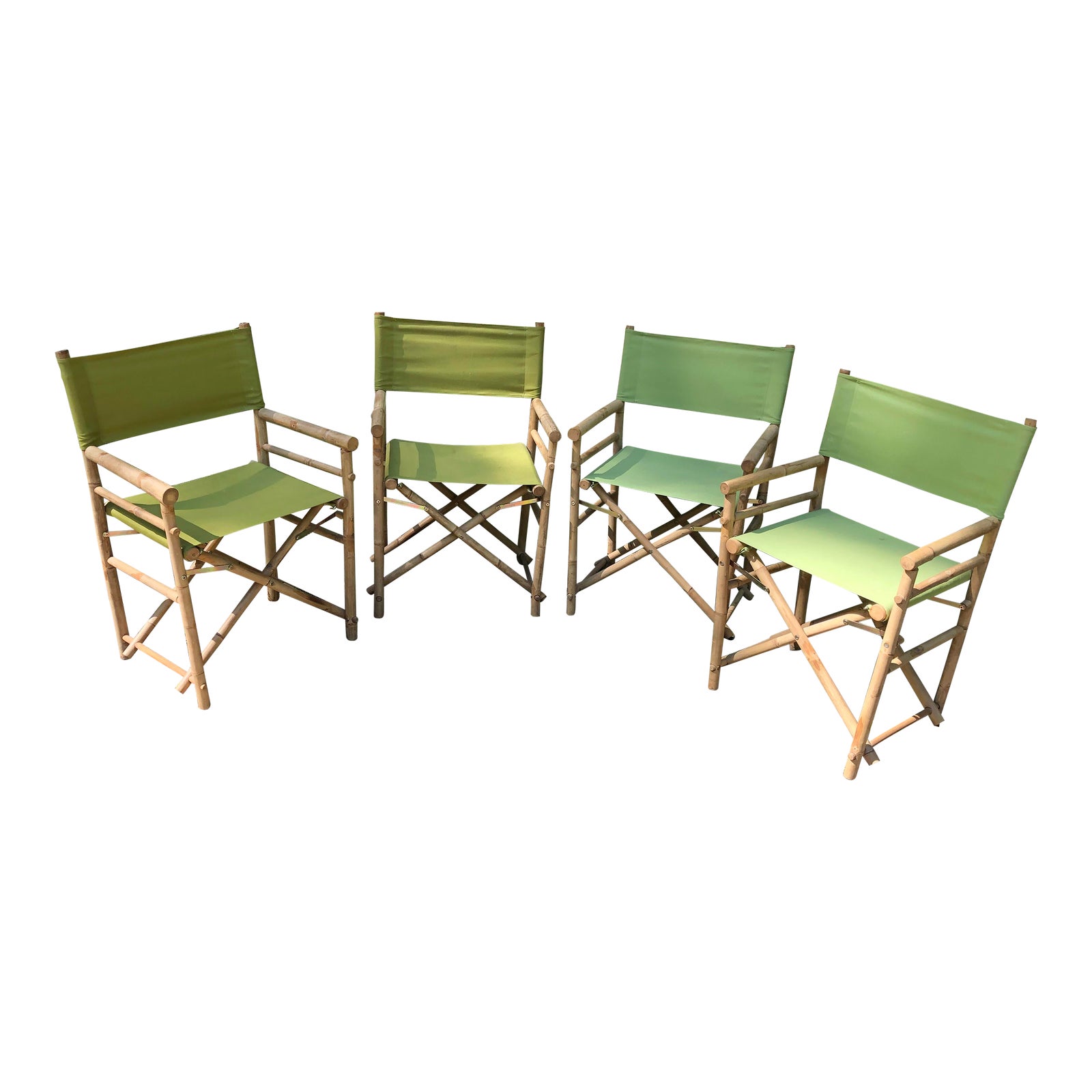 Bamboo Directors Chairs, Set of Four. Chairish
