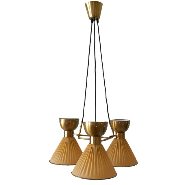 Mid-Century Modern Six-Flamed Pendant Lamp, 1950s For Sale