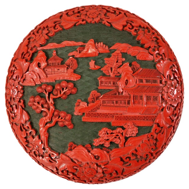 Large Domed Chinese Cinnabar Box For Sale - Image 12 of 12