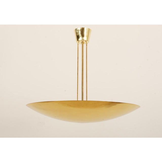 1960s Large Uplight Brass Dome Pendant Light by J. T. Kalmar for Kalmar, 1968 For Sale - Image 5 of 12