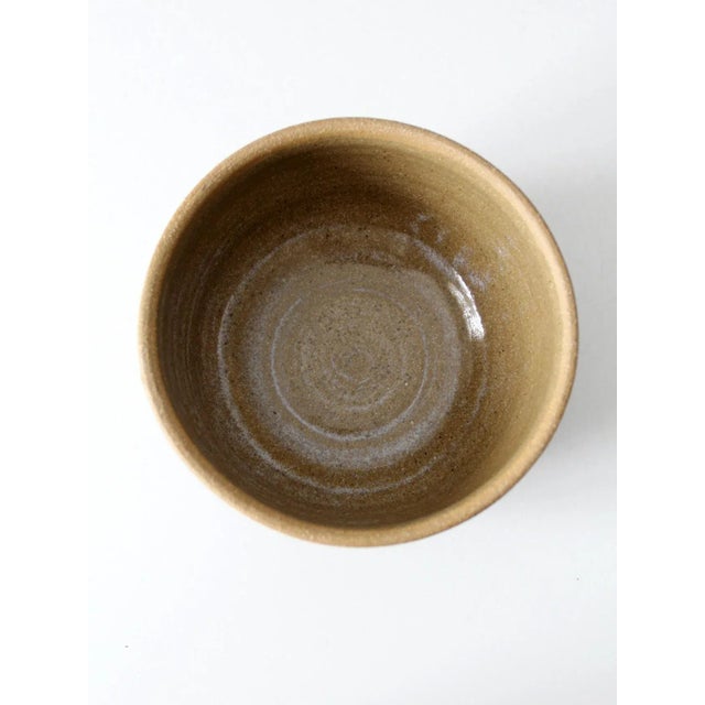Brown Vintage Studio Pottery Bowl For Sale - Image 8 of 9