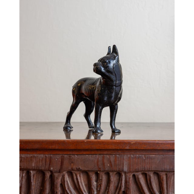 American Antique Cast Iron Boston Terrier Dog Sculpture Doorstop, Circa 1920s–1930s For Sale - Image 3 of 8