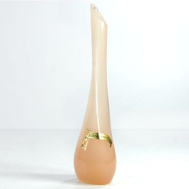 Italian Opalina Fiorentina Glass Vase, 1950s For Sale - Image 9 of 11