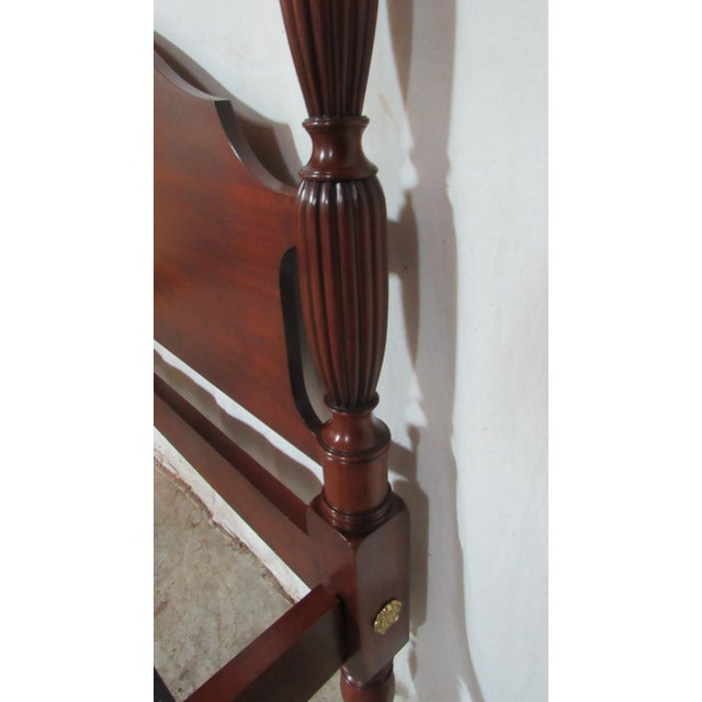 Wood 1990s Henkel Harris Cherry Carved Bed Queen Poster Designer For Sale - Image 7 of 8