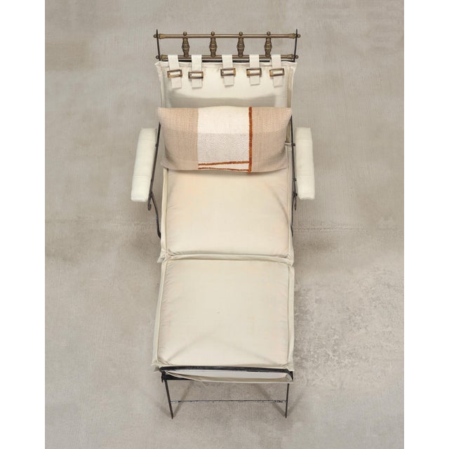 Late 19th C. French Campaign Style Iron Bronze Chaise Longue For Sale - Image 4 of 18