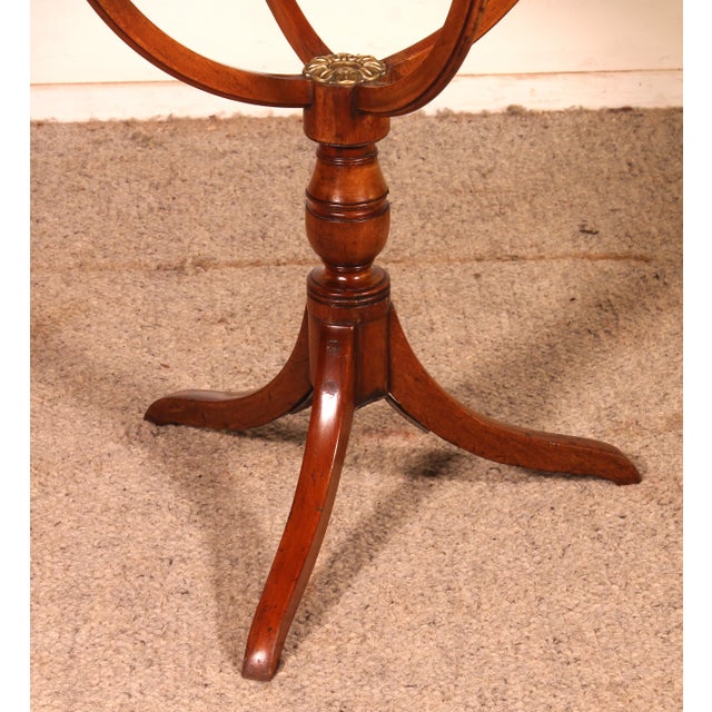Elegant 19th-century English mahogany side table with a superb and unusual base. Rare side table with a beautiful solid...