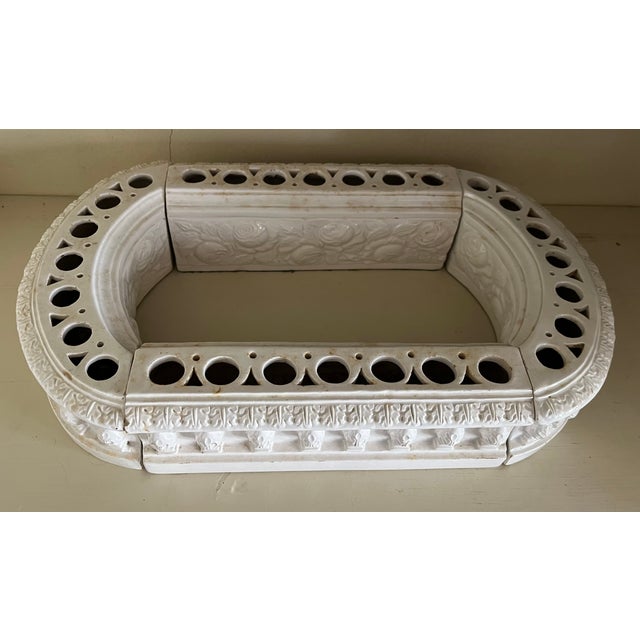 Antique Early 20th Century Italian Creamware Modular Bough Pot Flower Frog Centerpiece For Sale - Image 9 of 13