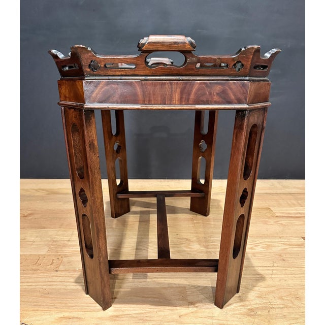 Early 20th Century Early 20th Century Georgian Style Mahogany Tray Table For Sale - Image 5 of 7