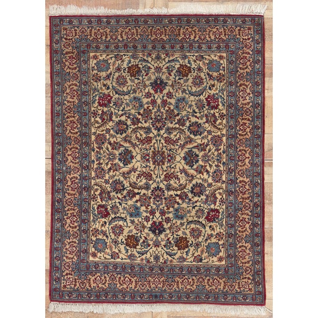 Vintage Persian Isfahan Rug - 05'00 X 06'09 For Sale - Image 9 of 9