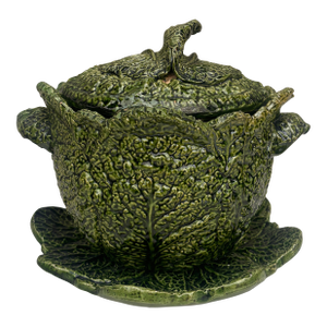 Portuguese Majolica Cabbage Tureen Sousa Barcelos Circa 1930