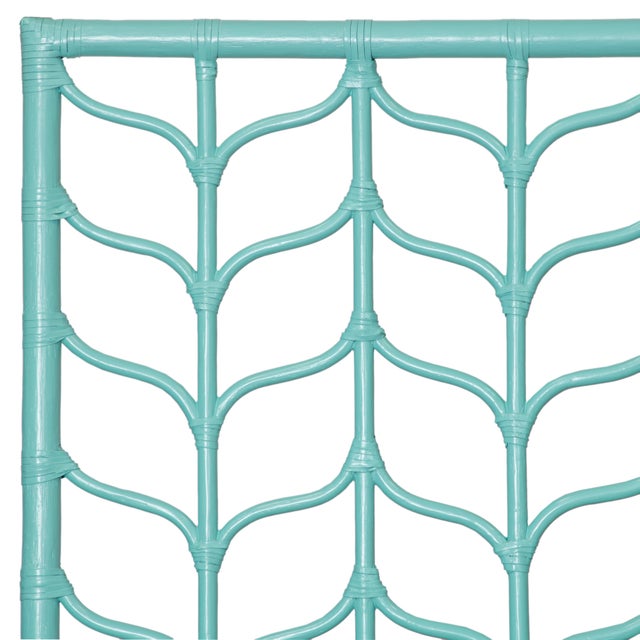 David Francis Ivy Standard Bed King, Turquoise For Sale - Image 4 of 7