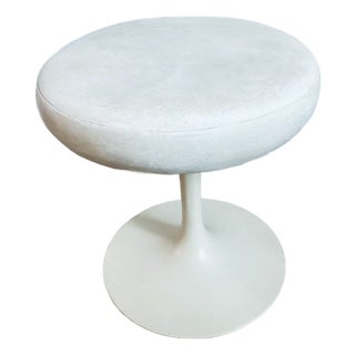 1960s Eero Saarinen Tulip Stool by Knoll Leather Cushion Mid Century Modern Vintage For Sale